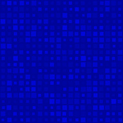 Abstract seamless pattern of small squares in various sizes or pixels in blue colors