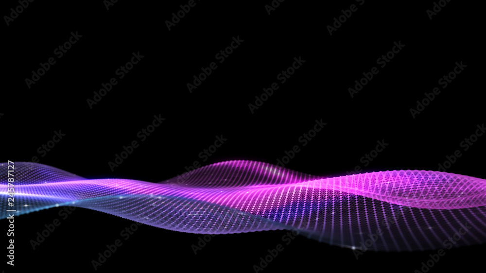 Poster 3d abstract digital technology background. futuristic sci-fi user interface concept with gradient do