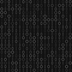 Abstract seamless pattern of small rings or pixels in various sizes in gray and black colors