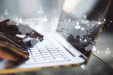 Global network and communication concept