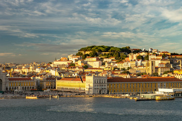Lisbon, Portugal skyline and cityscape on the Tagus River
