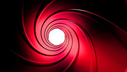 gun barrel inside 3d rendering