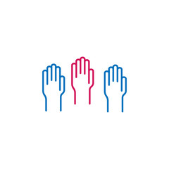 Fototapeta na wymiar Elections, statistics, hands outline colored icon. Can be used for web, logo, mobile app, UI, UX