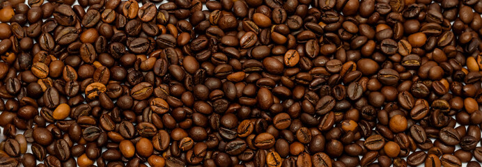 coffee beans on the surface, the background of coffee beans.