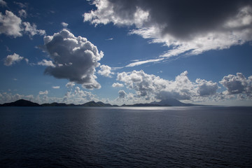 Views from our cruise ship pulling into Port Zante in St. Kitts