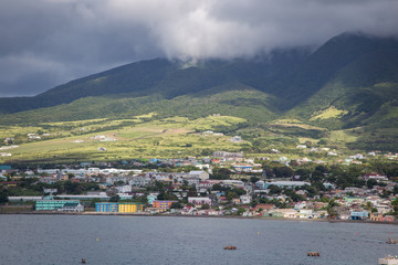 Views from our cruise ship pulling into Port Zante in St. Kitts