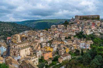 Fototapeta na wymiar View of the old part of Ragusa city in Sicily, Italy