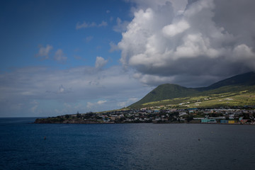 Views from our cruise ship pulling into Port Zante in St. Kitts