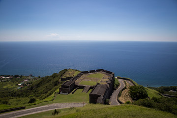 Enjoying the views around Brimstone Hill in St. Kitts