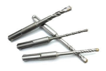 Drill bit for concrete different diameter isolated on white background