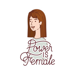 woman with label power is female avatar character