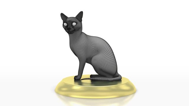 Gatto Norvegese con pelo che cresce, rendering 3d, tridimensionale, illustrazione 3d