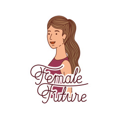 woman with label female future avatar character