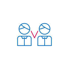 Elections, debate, men outline colored icon. Can be used for web, logo, mobile app, UI, UX