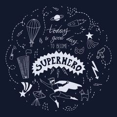 Doodle style illustration. Hand drawing. Spring mood. Human and nature . Vector objects set.