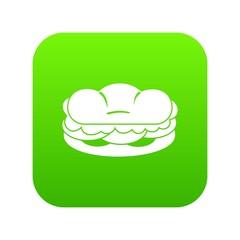 Burger icon digital green for any design isolated on white vector illustration