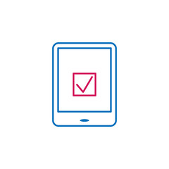 Elections, online election outline colored icon. Can be used for web, logo, mobile app, UI, UX