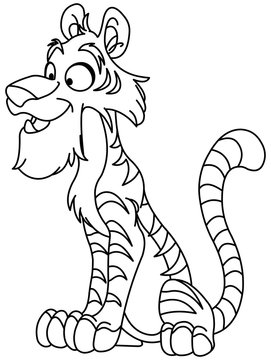 Outlined young tiger