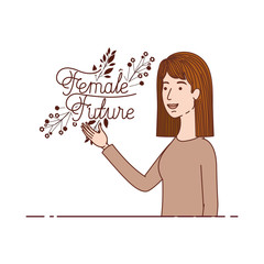 woman with label female future avatar character