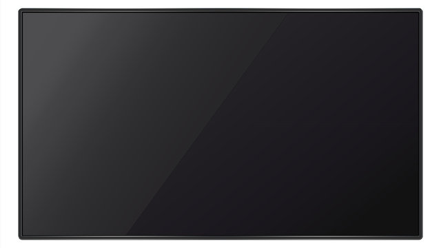 gz301 GrafikZeichnung - TV: computer flat screen (frame) - blank illustration - modern multimedia panel (panorama) - 16to9 xxl g7136