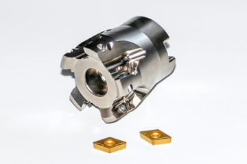 An indexable milling cutter for CNC milling machine with two carbide inserts with selective focus...