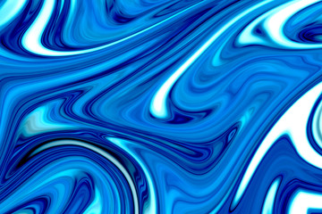 Modern Art Pattern. Liquid Abstract Ice Winter Pattern With Blue Graphics Color Art Form. Digital...