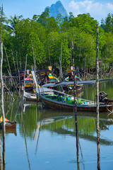 Fototapeta na wymiar Fishing boats in Thailand