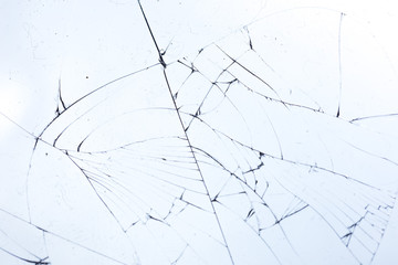 Broken glass on white background , texture backdrop object design