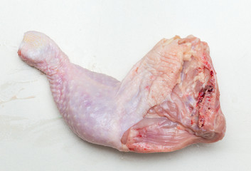chicken meat on white background