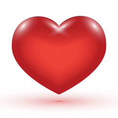 Big red heart on a white background