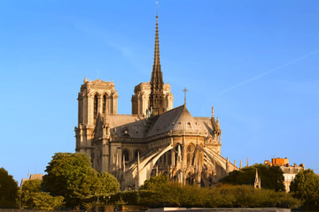 Obraz na płótnie Canvas The Notre Dame Cathedral at sunny day , Paris, France.