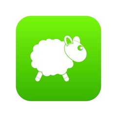 Sheep icon digital green for any design isolated on white vector illustration