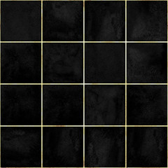 Fototapeta premium Abstract geometric seamless pattern with squares. Watercolour artwork.