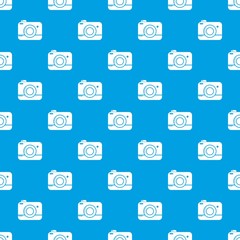 Photo camera pattern vector seamless blue repeat for any use