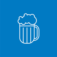 Bier - Piktogramm - Symbol Icon Logo - blau weiß 