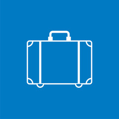 Koffer - Piktogramm - Symbol Icon Logo - blau weiß 