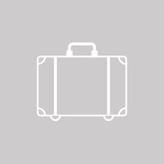 Koffer - Piktogramm - Symbol Icon Logo - grau weiß 