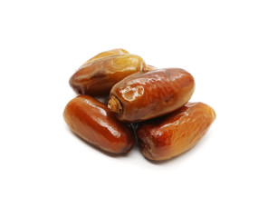 Dates are fruits of Date palm tree isolated on white background.