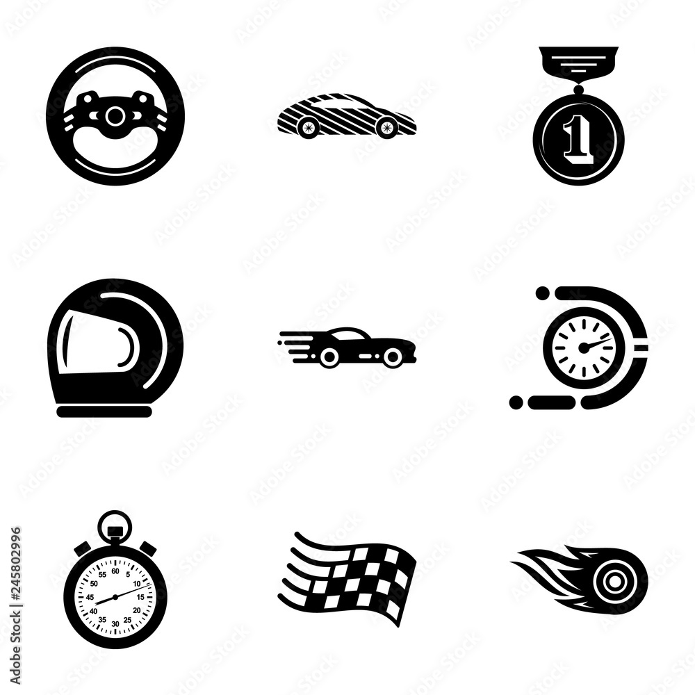 Poster ride journey icons set. simple set of 9 ride journey vector icons for web isolated on white backgrou