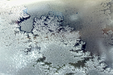 Frozen window / Abstract winter background