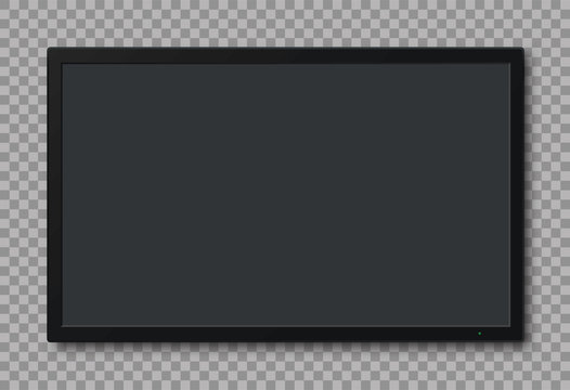 TV screen mockup on transparent background. Vector