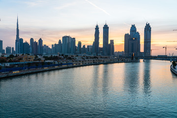 Fototapeta na wymiar Dubai skyline view 2019, united arabic emirates