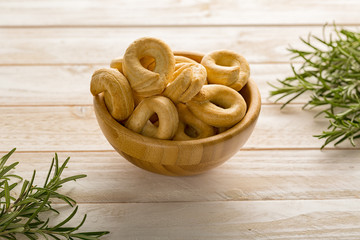 Savory taralli as a tradizional Italian snack