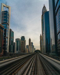 Fototapeta na wymiar Dubai metro railway 2019, United arabic emirates