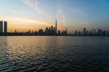 Fototapeta premium Dubai skyline view 2019, united arabic emirates