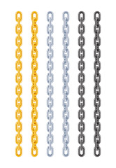 Golden, silver and metallic chain. Decorative jewellery design