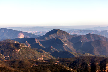 Panorama of the mountains in Spain near Montserrat.