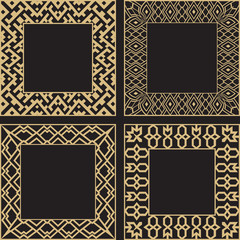 Obraz premium A set art rectangular ornament.