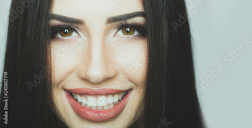 Smiling Beautiful Woman Posing On White Background Young - 