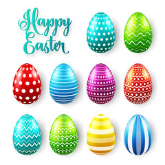 Easter eggs colored set. Spring holidays in April. Gift. Seasonal celebration.Egg hunt Sunday.